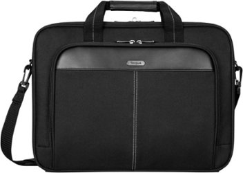 Targus - Classic Slim Briefcase for 15.6 Laptops - Black - Front_Zoom