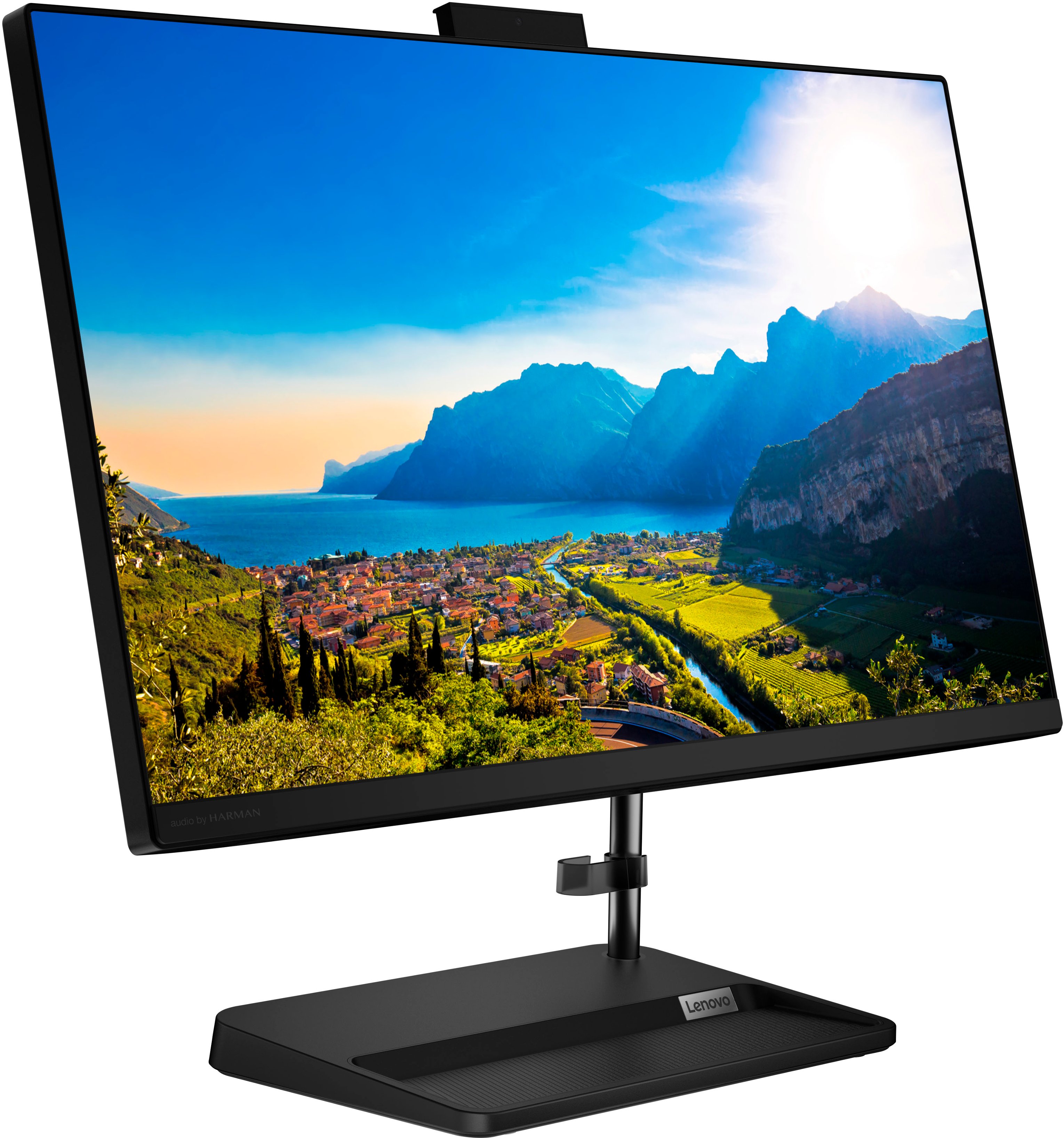 Angle View: Lenovo - IdeaCentre AIO 3i 24" Touch-Screen All-In-One - Intel Core i3 - 8GB Memory - 256GB Solid State Drive - Black