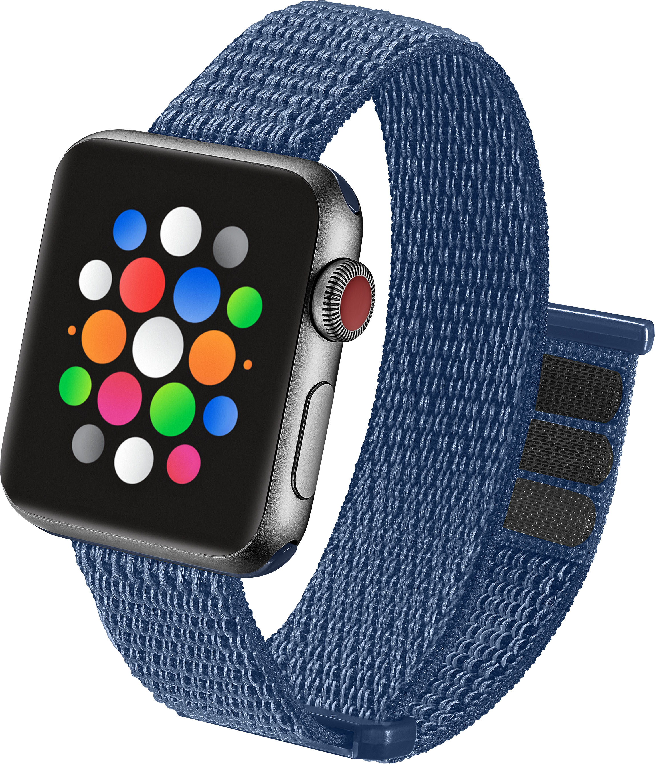 Left View: Modal™ - Nylon Watch Band for Apple Watch™ 38mm, 40mm and 41mm - Blue