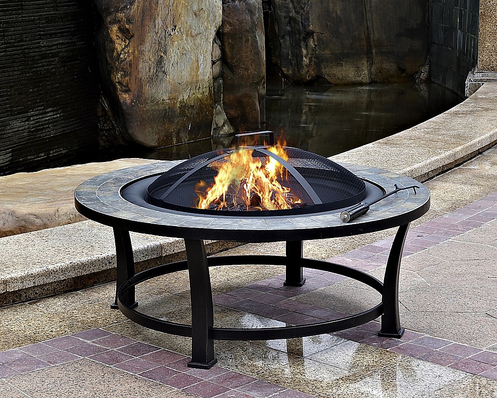Details about   36 in Slate Wood Burning Fire Pit in Black 