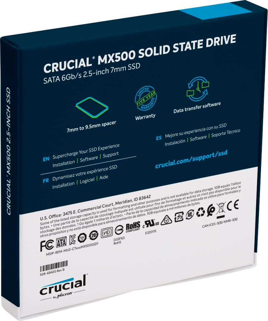 DISQUE SSD 2.5 CRUCIAL 4To MX500 SATA