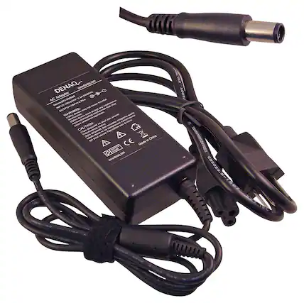 Front. DENAQ - AC Power Adapter and Charger for Select HP Laptops and Tablets - Black.