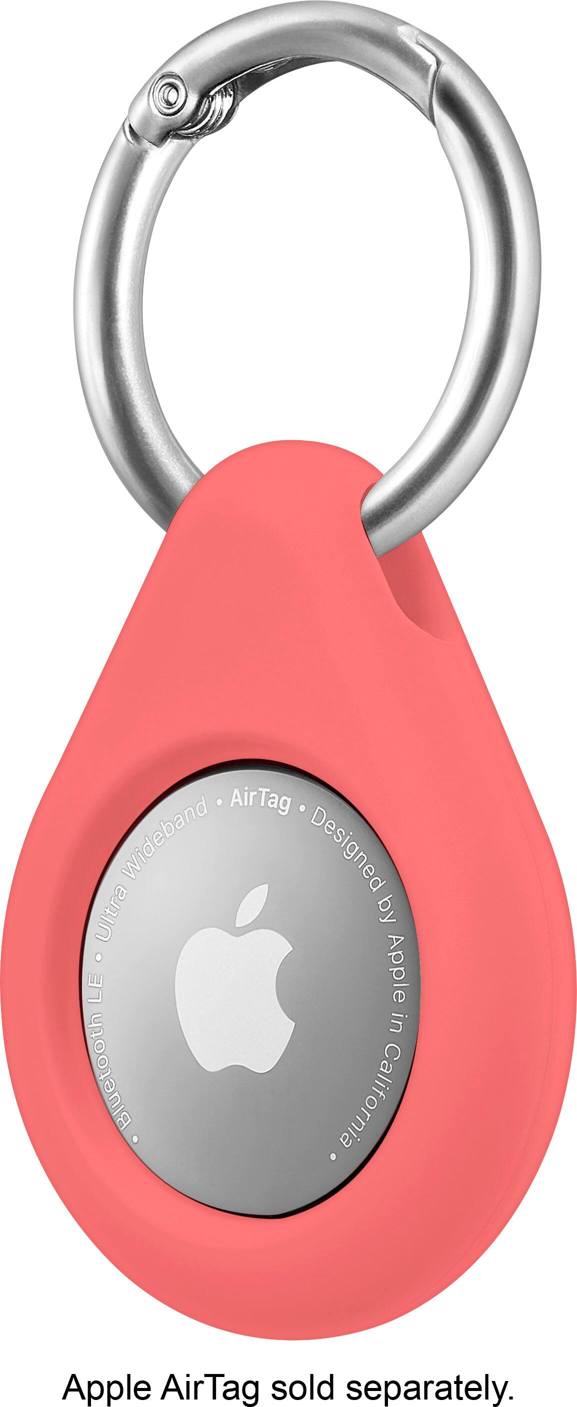 Left. Insignia™ - Key Ring Case for Apple AirTag (3-Pack) - Purple, Pink and Blue.