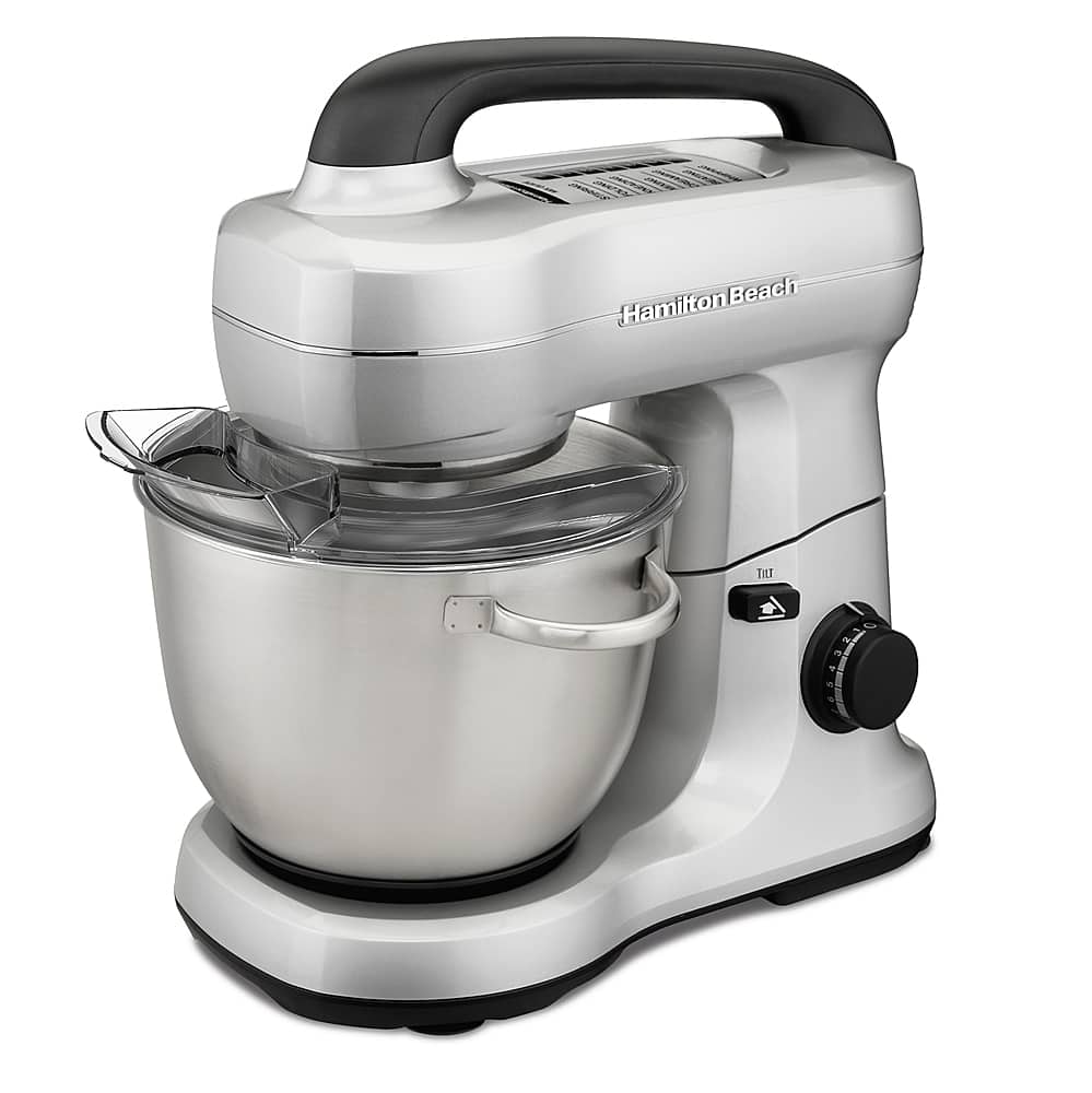 Hamilton Beach - 300 Watt 7 Speed Stand Mixer - Silver - Front_Zoom
