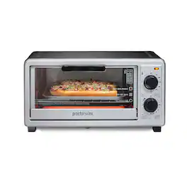 Proctor Silex - 4 Slice Toaster Oven with Broiler - Black