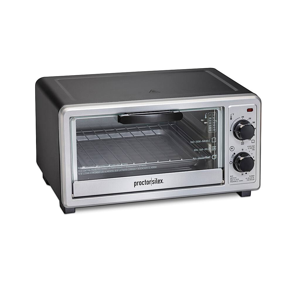 Alt View 11. Proctor Silex - 4 Slice Toaster Oven with Broiler - Black.