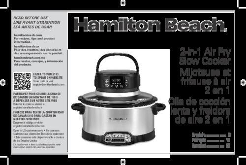 Best Buy Hamilton Beach 6 Quart 2 In 1 Digital Air Fry Slow Cooker Silver 33061 1377