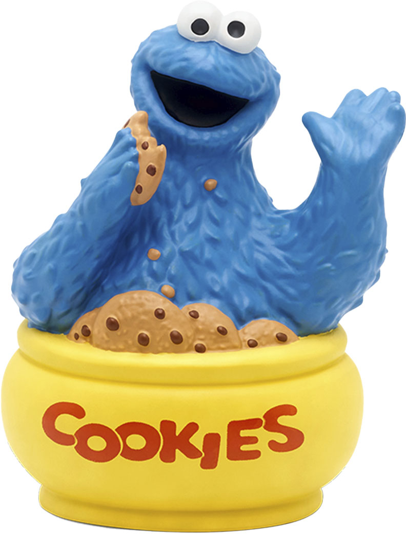 Angle View: Tonies Cookie Monster from Sesame Street, Audio Play Figurine for Portable Speaker, Small, Blue, Plastic