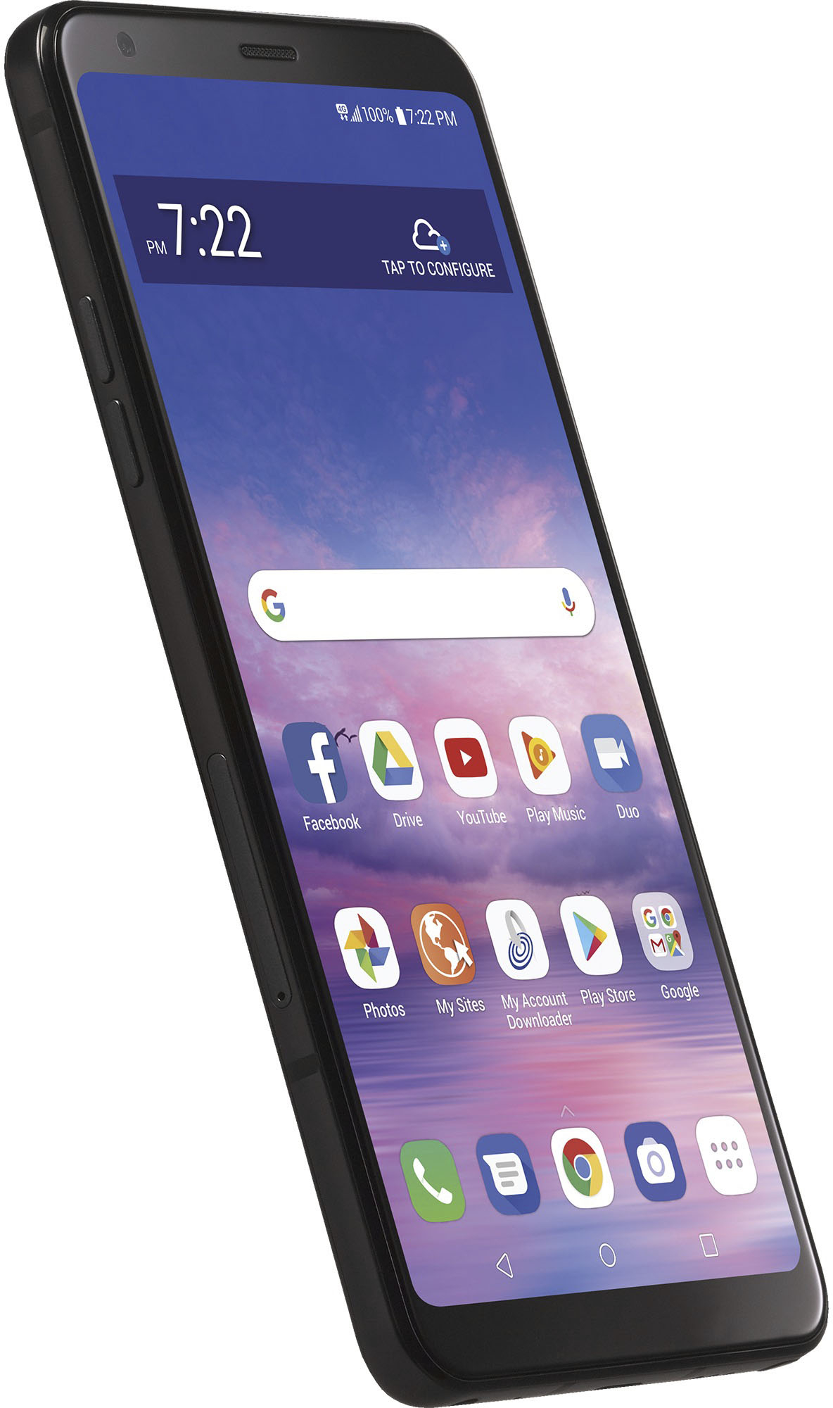 Angle View: Simple Mobile LG Stylo 5 | 32GB | Black | Prepaid Smartphone | Brand New