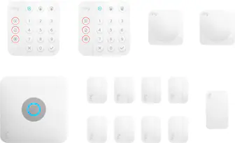 Front. Ring - Alarm Pro Home Security Kit 14 Pieces - White.