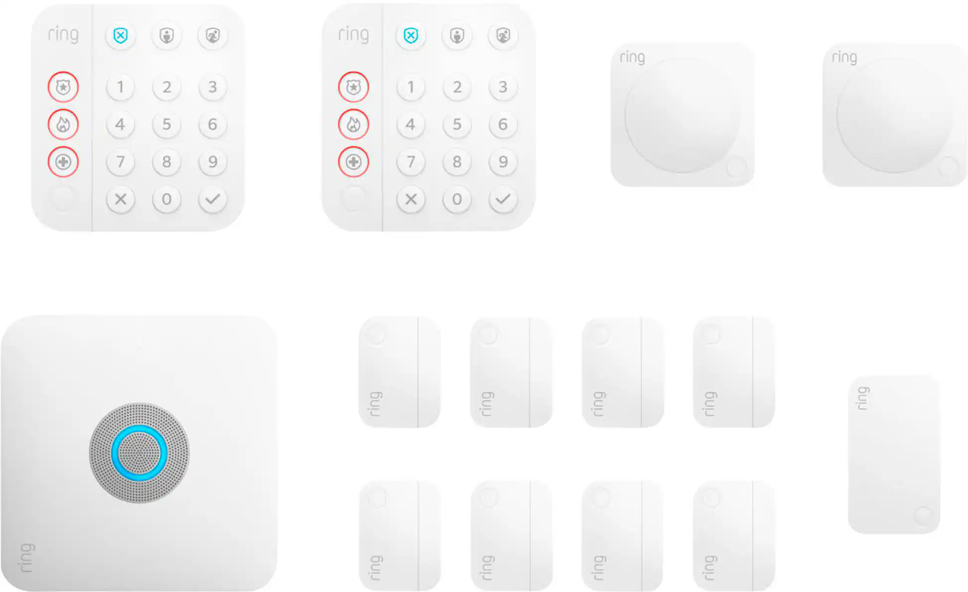 Front. Ring - Alarm Pro Home Security Kit 14 Pieces - White.