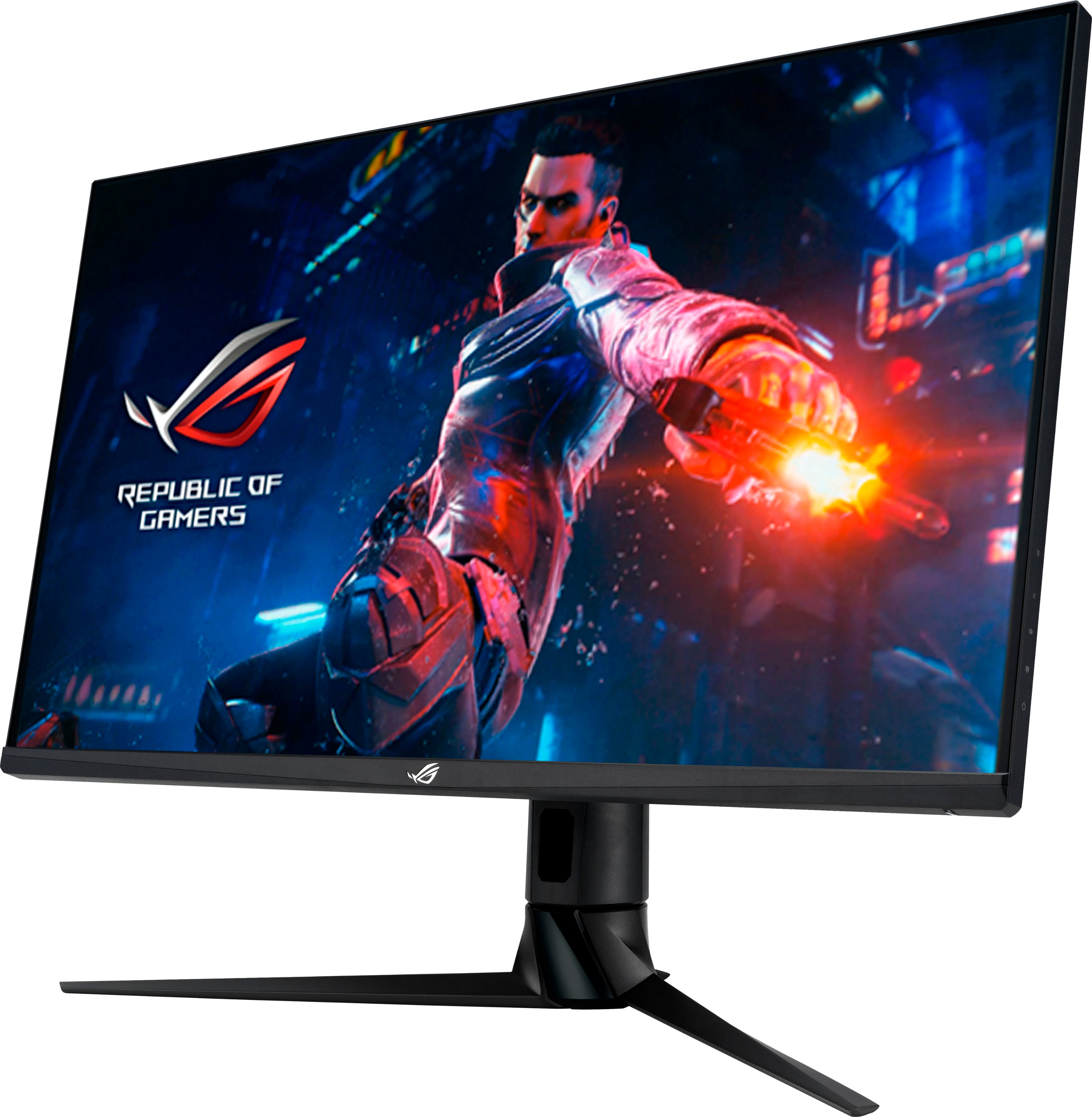 Angle View: ASUS - ROG Swift 32” IPS 4K 144Hz HDMI 2.1 1ms G-SYNC Gaming Monitor with HDR (DisplayPort,USB)
