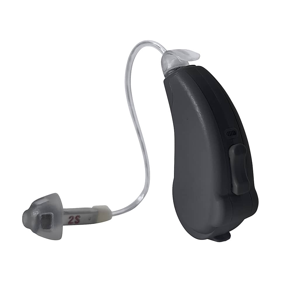 Angle View: Lucid Hearing - OTC ENGAGE BTE RECHARGEABLE Hearing Aids (iOS) - Black