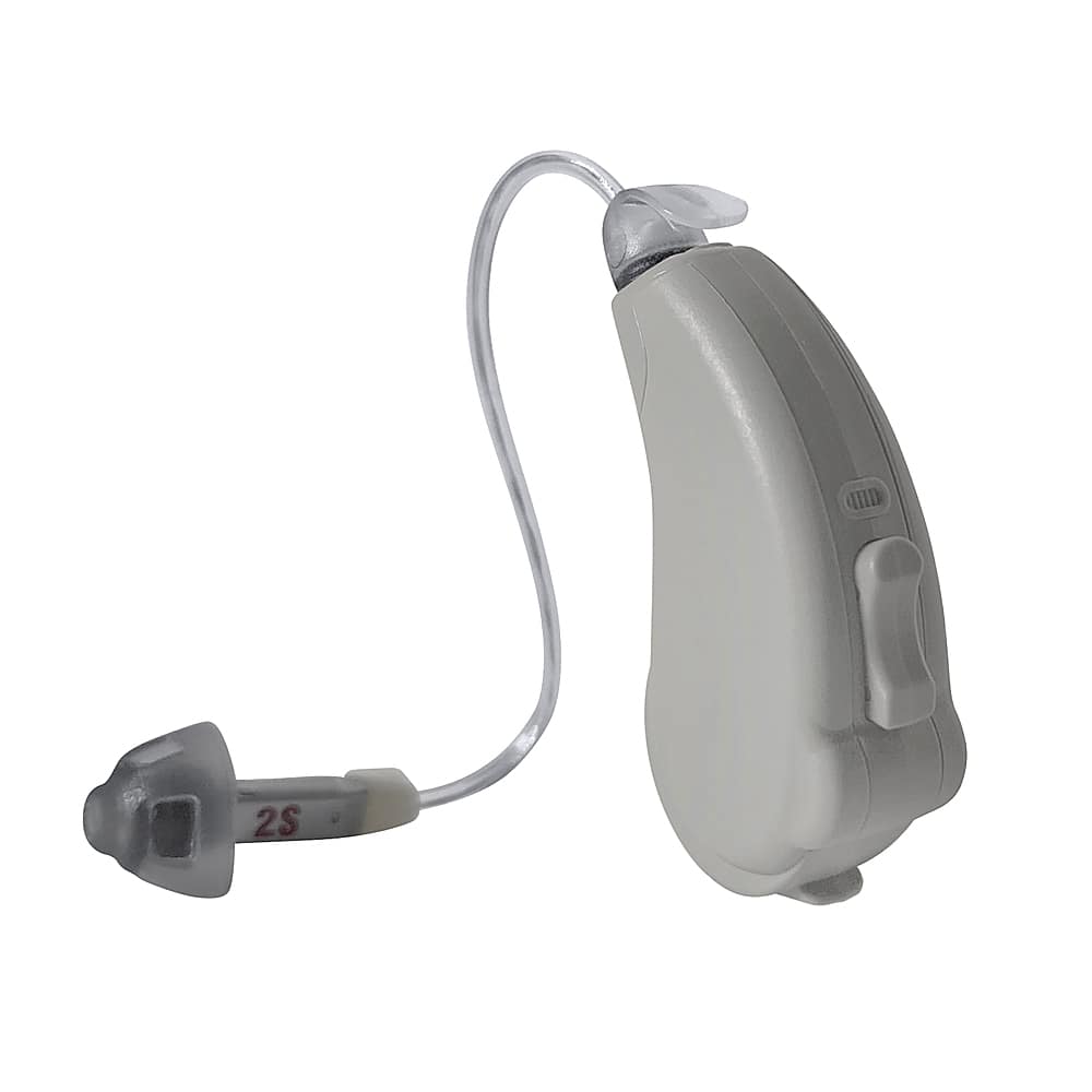 Angle. Lucid Hearing - OTC ENGAGE BTE RECHARGEABLE Hearing Aids (iOS) - Gray.