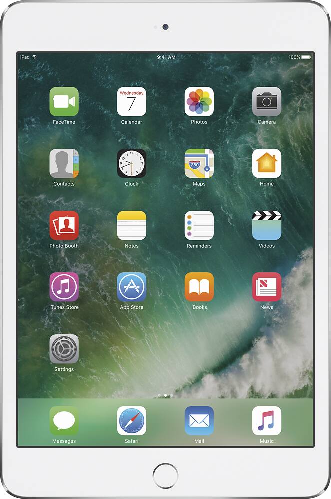 Front. Apple - Geek Squad Certified Refurbished iPad mini 4 Wi-Fi 16GB - Silver.