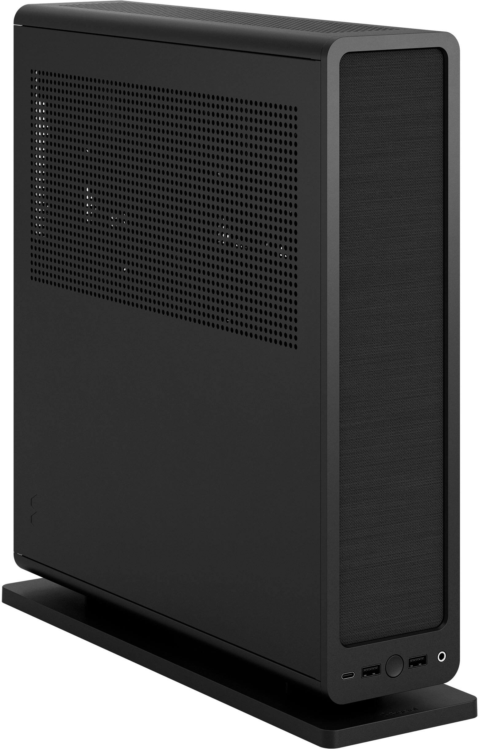 Alt View 19. Fractal Design - Ridge Black Mini-ITX Slim Small Form Factor Console PC Case with PCIe 4.0 Riser - Black.