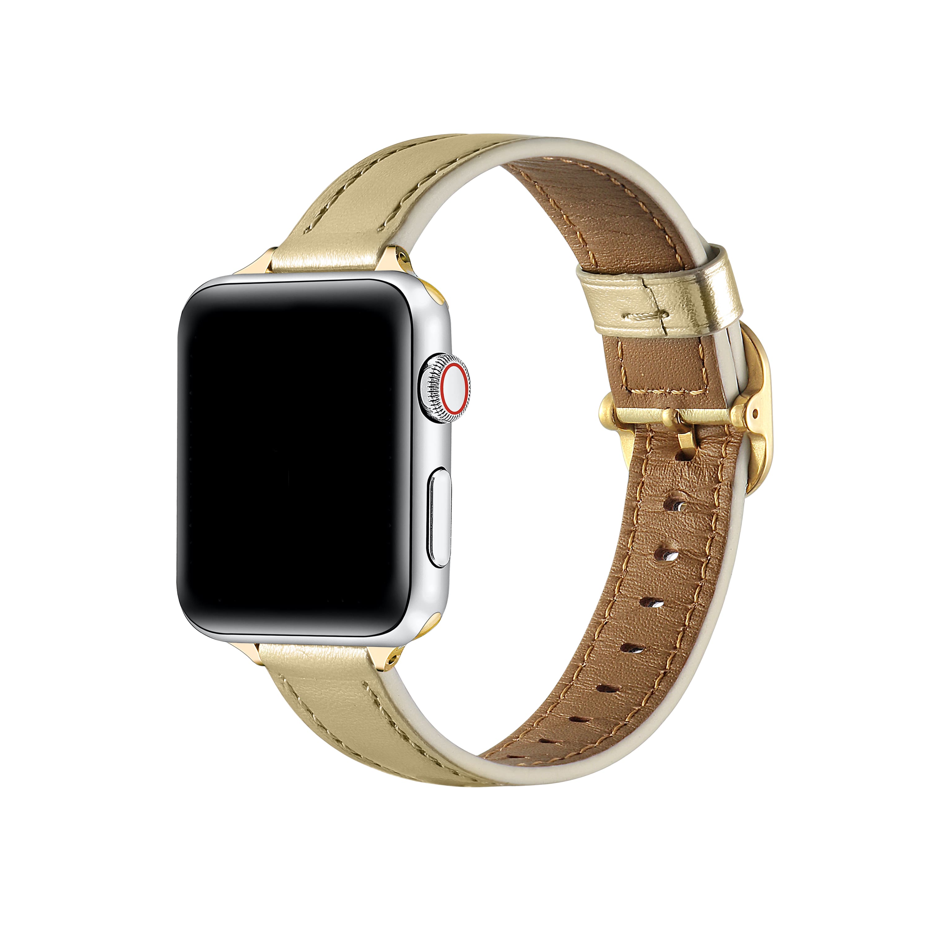 Posh Tech - Carmen Skinny Leather Band for Apple Watch - Gold