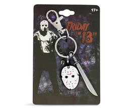 SalesOne LLC - Friday The 13th Mask & Machete Sword Heavy Duty Metal Car & Backpack Keychain - Silver