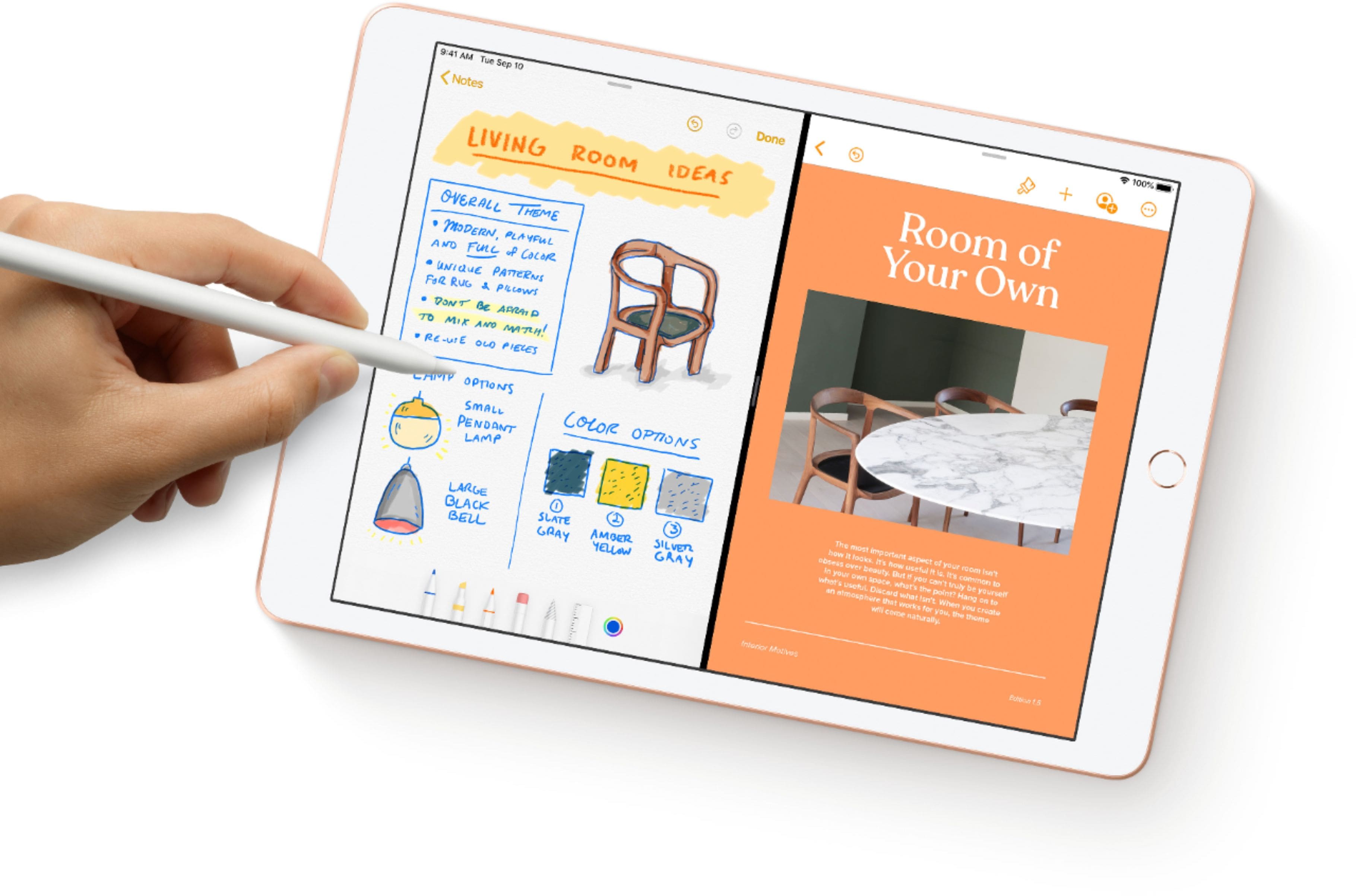 Alt View 13. Apple - Geek Squad Certified Refurbished 10.2-Inch iPad - - (7th Generation) with Wi-Fi - 32GB - Gold.