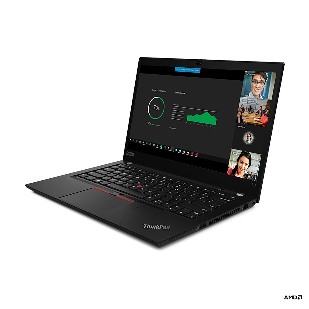 Angle View: Lenovo - 14" ThinkPad T14 Gen 2 Laptop - AMD Ryzen 5 PRO - 8GB Memory - 256GB SSD - Black