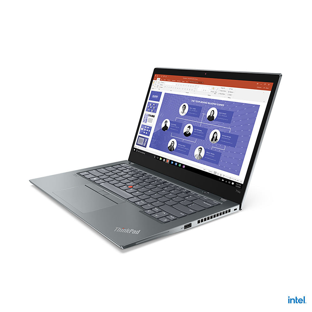 Angle View: Lenovo - ThinkPad T14s Gen 2 14" Touch-Screen Laptop - Intel Core i7-1165G7 - 16GB Memory - 512GB SSD - Storm Gray