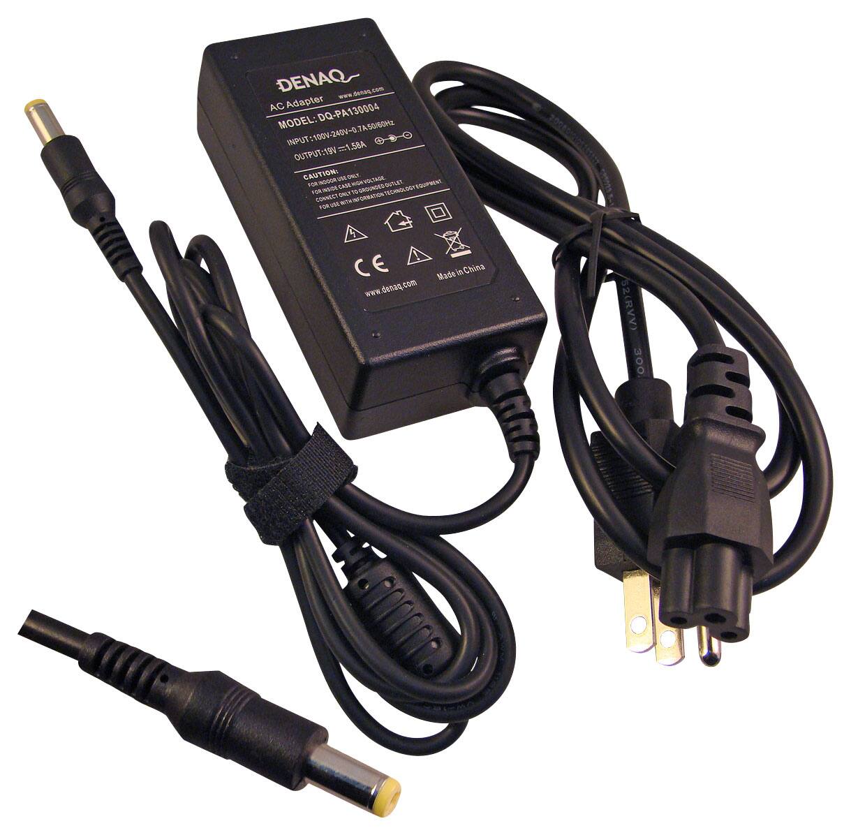 Front. DENAQ - AC Power Adapter and Charger for Select Acer Aspire One Laptops - Black.