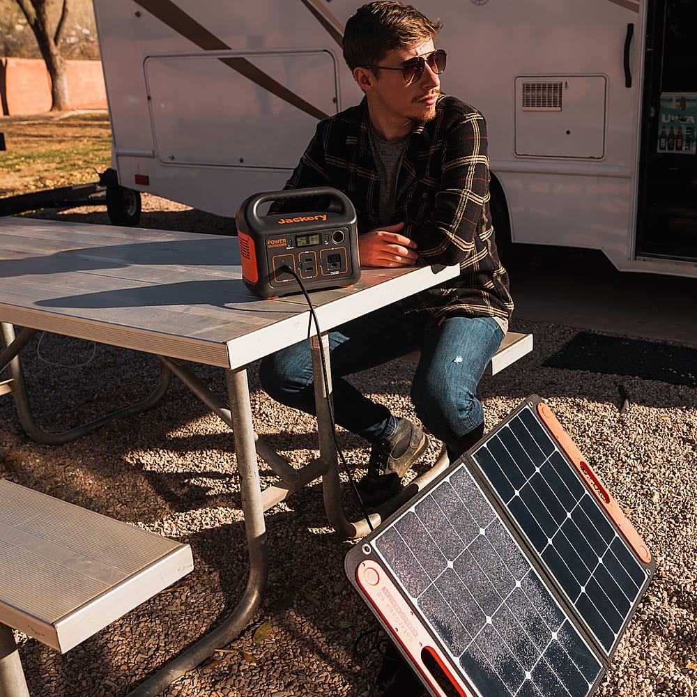 Alt View 17. Jackery - Explorer 290 Portable Power Solar Generator - Black.
