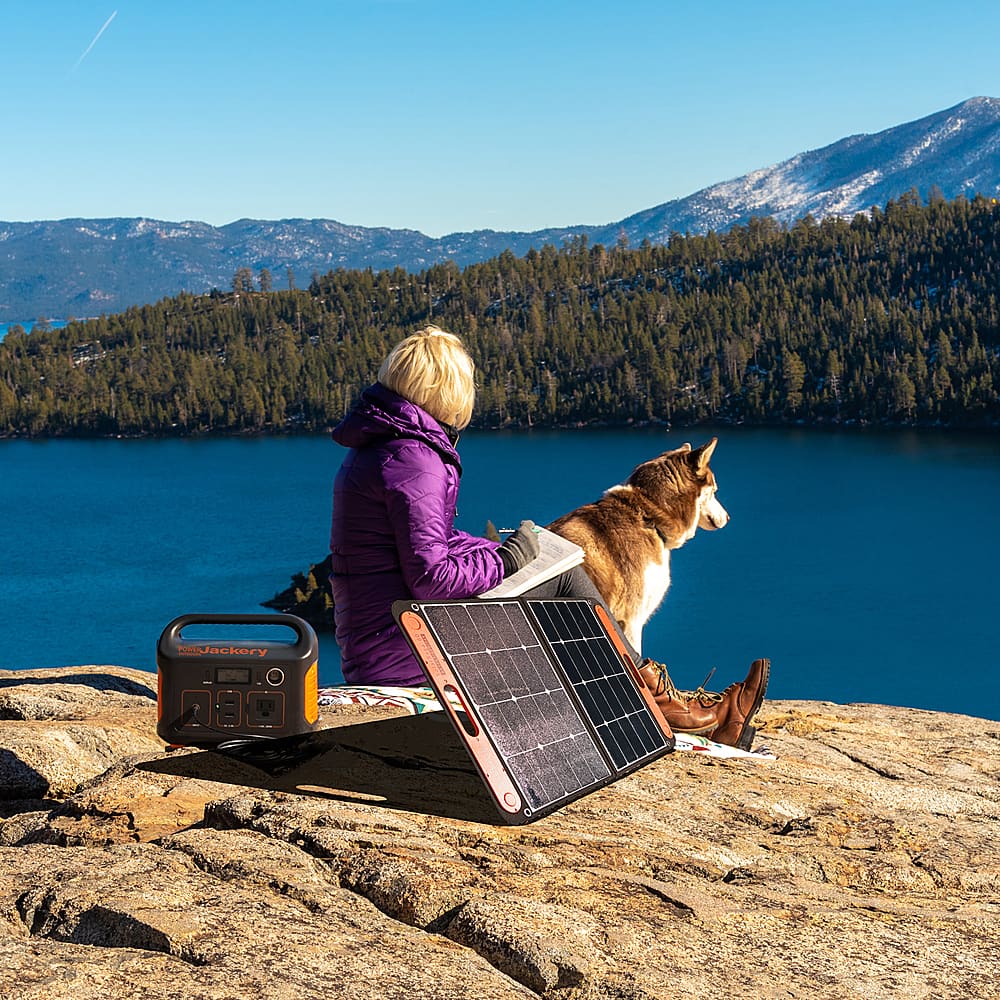 Alt View 18. Jackery - Explorer 290 Portable Power Solar Generator - Black.