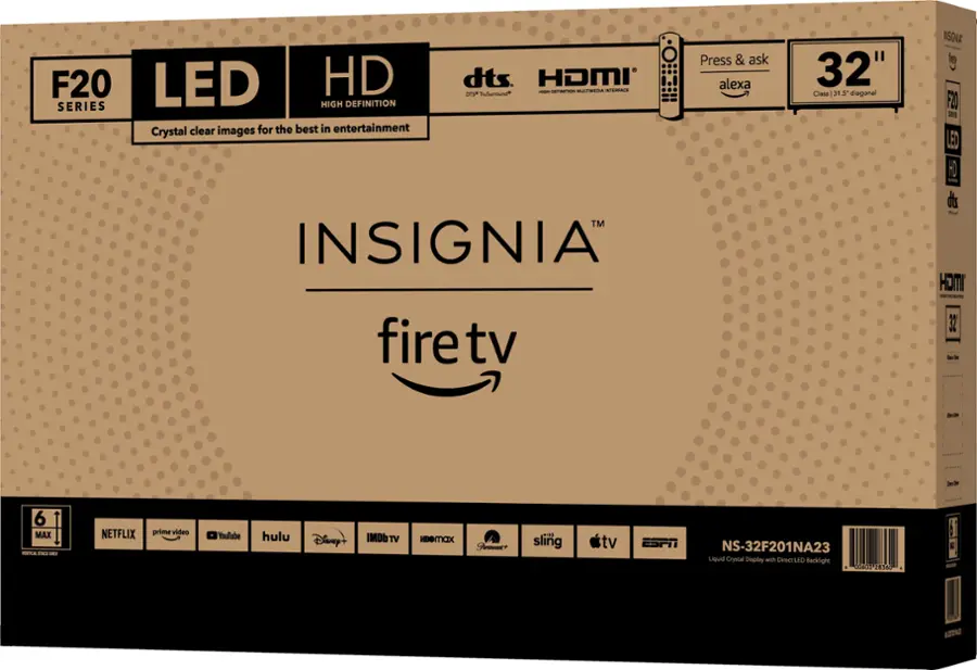 Alt View 2. Insignia™ - 32" Class F20 Series LED HD Smart Fire TV - Black.