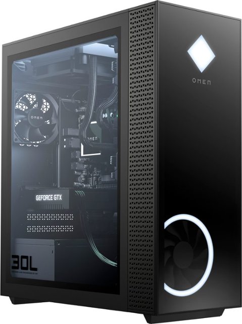 Front Zoom. HP OMEN - Gaming Desktop - AMD Ryzen™ 7 5800X - 16GB HyperX Memory - NVIDIA® GeForce RTX™ 3070 - 1TB SSD - Jet Black.