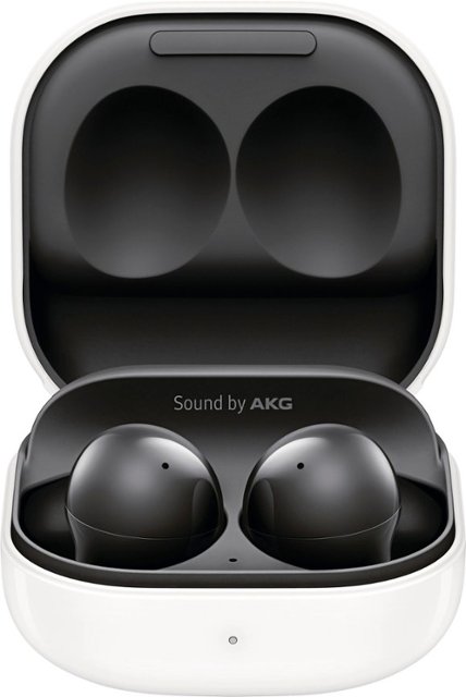 Front. Samsung - Galaxy Buds2 True Wireless Earbud Headphones - Phantom Black.