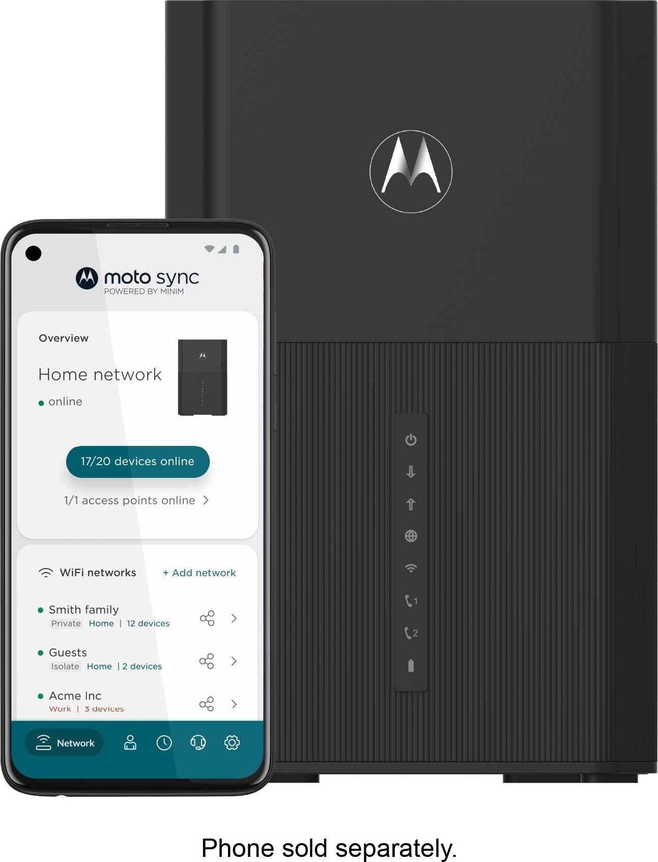 Angle View: Motorola - MT8733 32x8 DOCSIS 3.1 Modem + AX6000 Router with Voice for Xfinity - Black