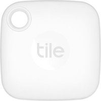 Tile by Life360 - Mate (2022) - 1 Pack Bluetooth Tracker, Key Finder and Item Locator for Keys, Bags and More; Up to 250 ft. Range - White - Angle_Zoom