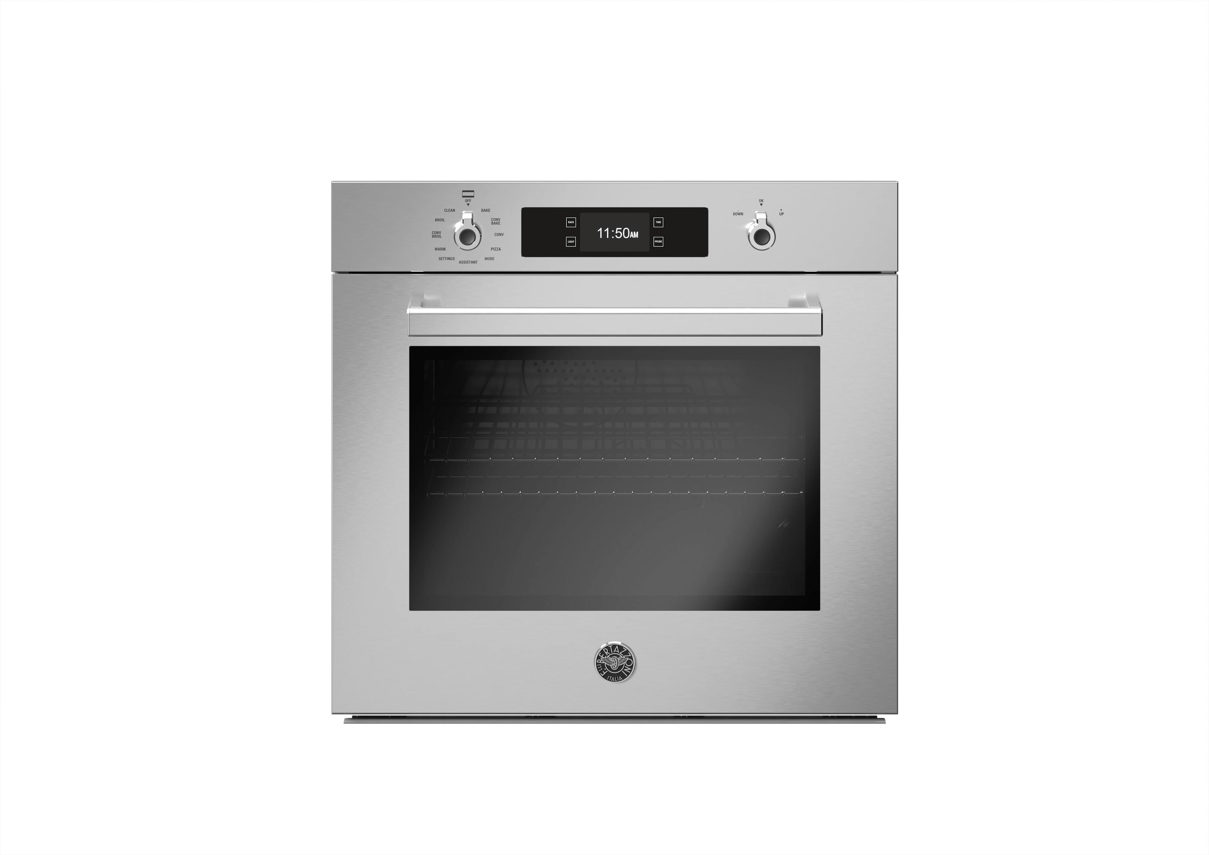 Front. Bertazzoni - 30 Inch Built-In Single Electric Convection Wall Oven Self-Clean with Bertazzoni Assistant - Stainless Steel.