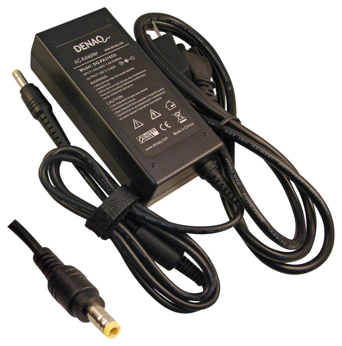 Front. DENAQ - AC Power Adapter and Charger for Select Toshiba Laptops - Black.