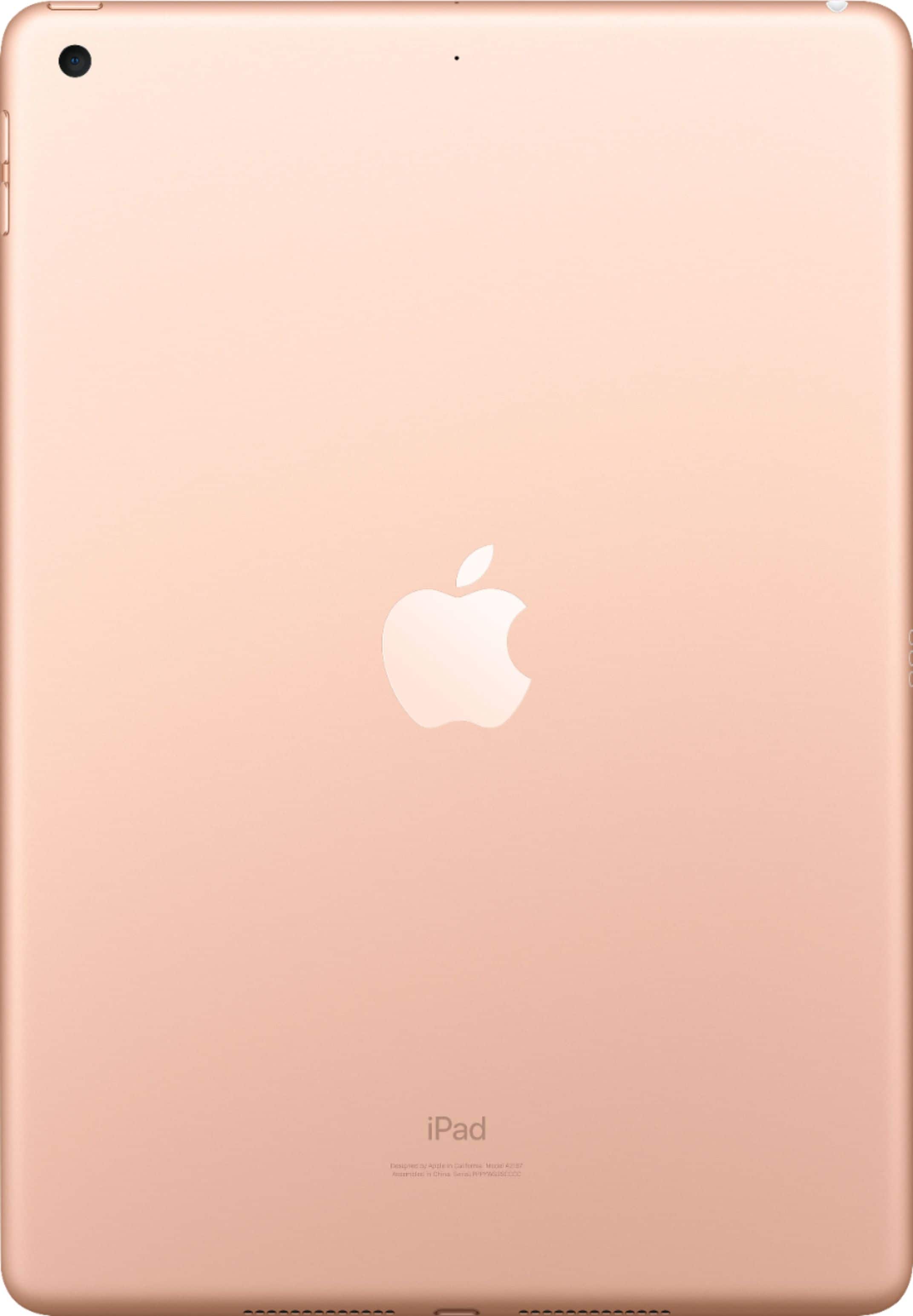 Back. Apple - Geek Squad Certified Refurbished 10.2-Inch iPad (7th Generation) with Wi-Fi - 128GB - Gold.