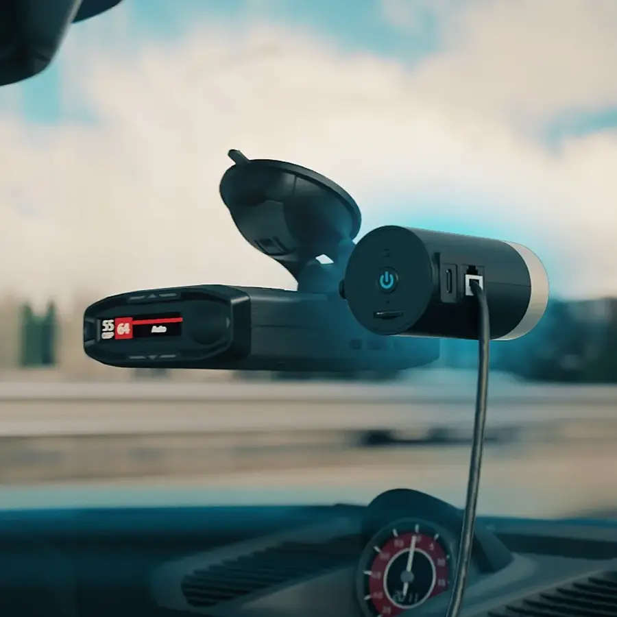 Alt View 14. Escort - M2 Radar-Mounted Smart Dash Cam - Gray.
