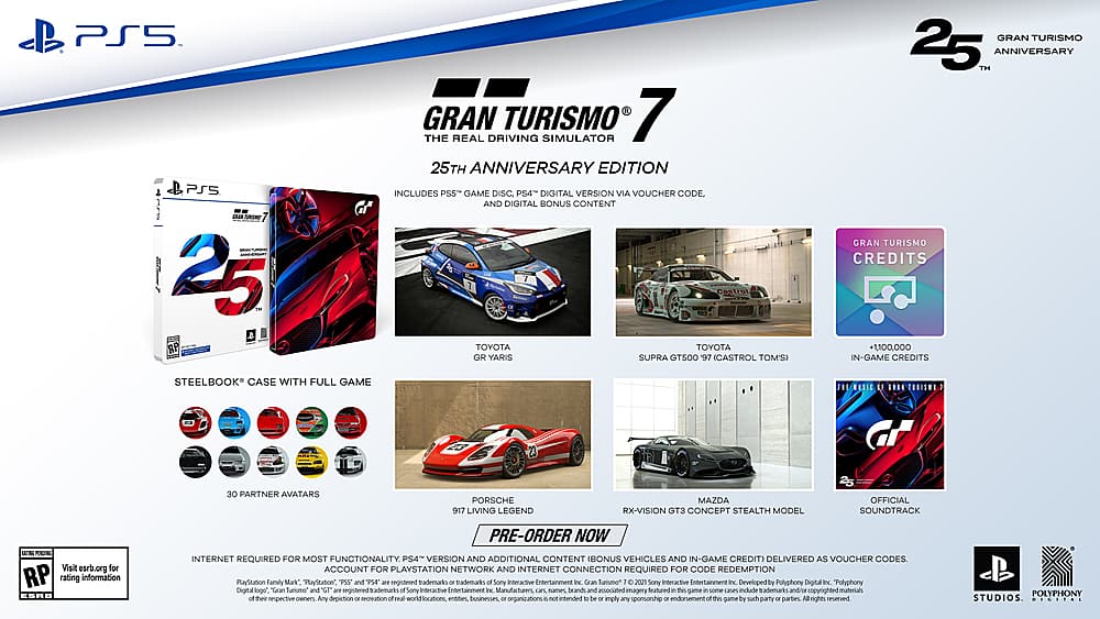 Best Buy: Gran Turismo 7 25th Anniversary Edition PlayStation 5, PlayStation  4 1000029163