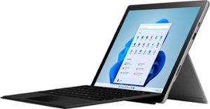 Microsoft - Surface Pro 7+ - 12.3” Touch-Screen - Intel Core i3 - 8GB Memory - 128GB SSD with Black Type Cover - Platinum - Front_Zoom