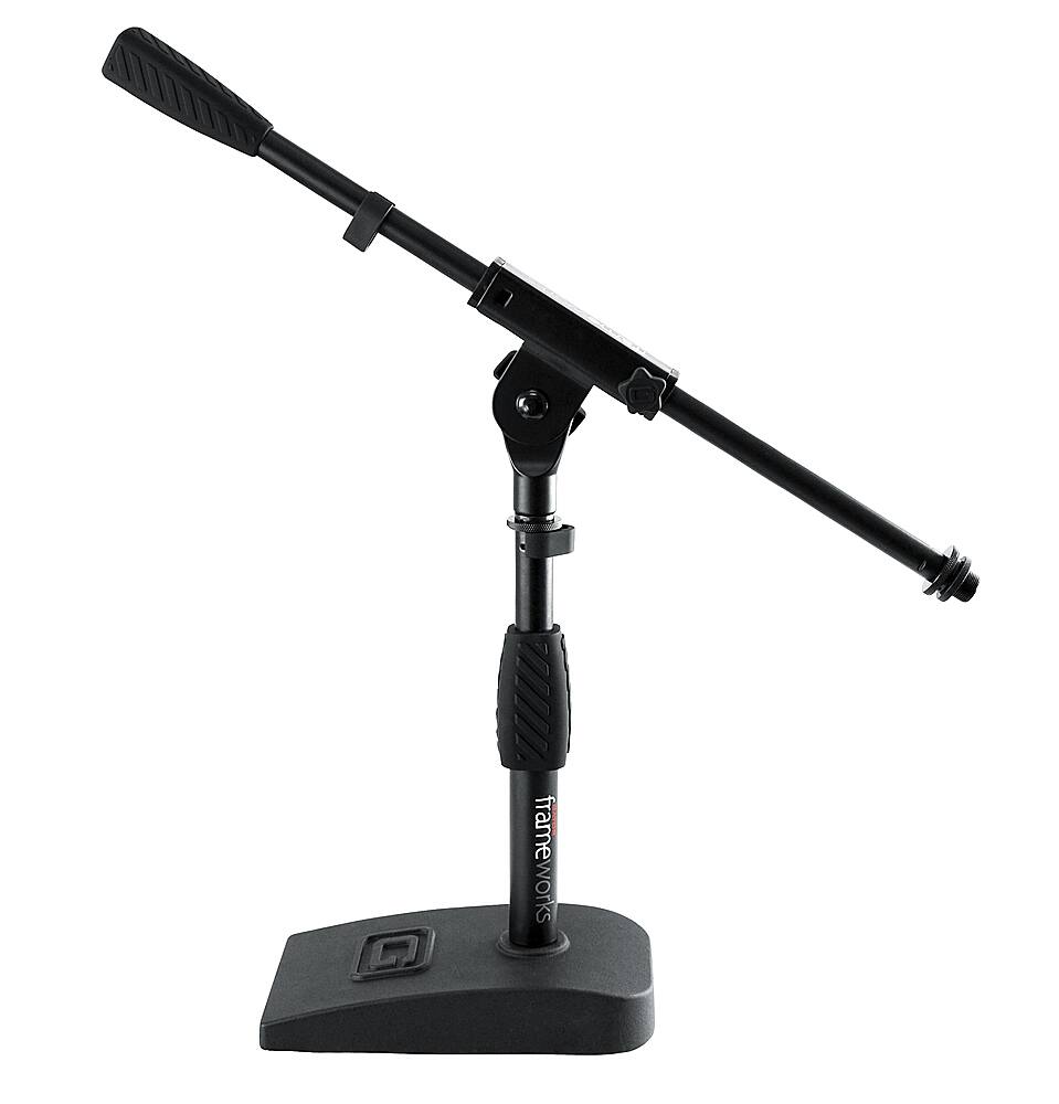 Left. Gator Frameworks - Bass Drum and Amp Mic Stand - Black.