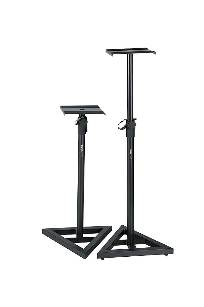 Front. Gator Frameworks - Adjustable Studio Monitor Stands - Black.