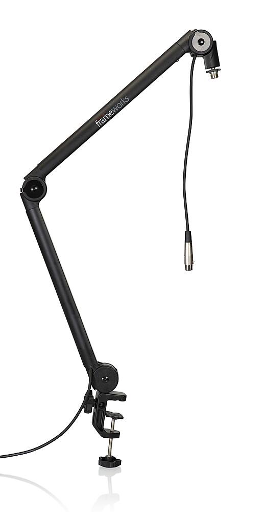 Front. Gator Frameworks - Deluxe Desktop Mic Boom Stand - Black.