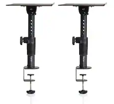 Front. Gator Frameworks - Clamp-On Studio Monitor Stand - Black.