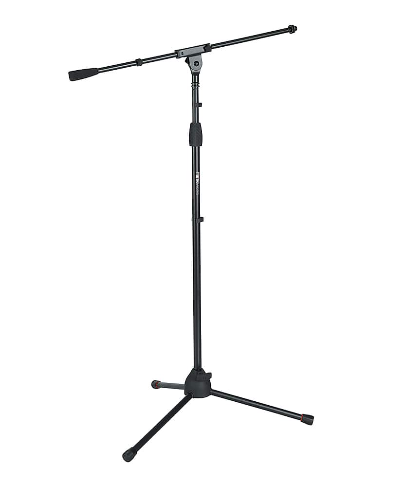 Front. Gator Frameworks - Tripod Mic Stand - Black.