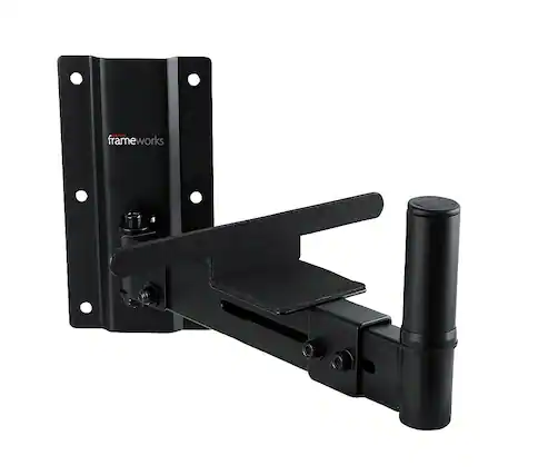 Front. Gator Frameworks - Wall Mount Speaker Stands - Black.