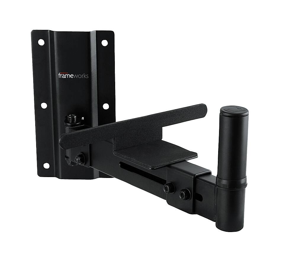 Front. Gator Frameworks - Wall Mount Speaker Stands - Black.