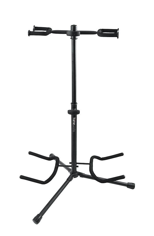 Front. Gator Frameworks - Double Guitar Stand - Black.