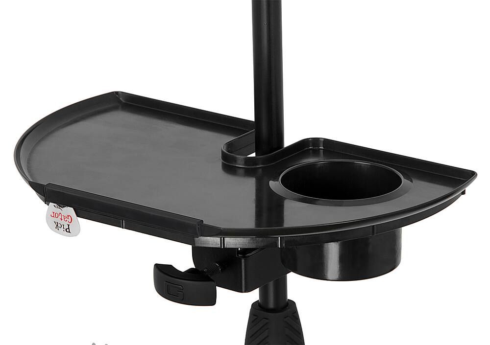 Front. Gator Frameworks - Microphone Stand Accessory Tray - Black.