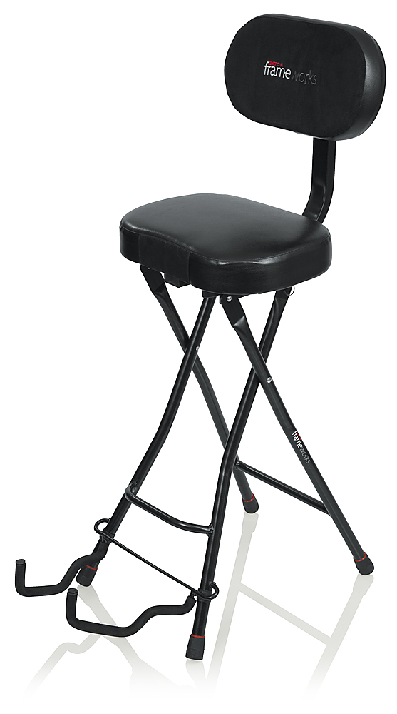 Left View: Gator Frameworks - Combo Guitar Seat and Stand - Black