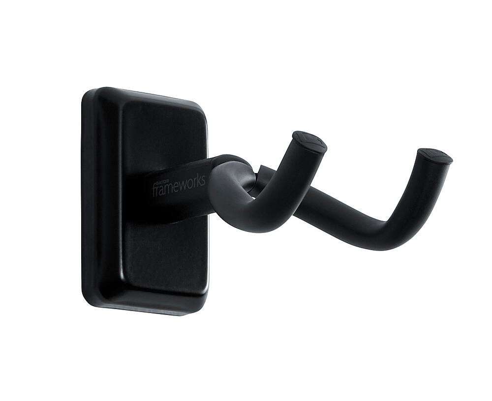 Front. Gator Frameworks - Wall Mounted Guitar Hanger - Black.